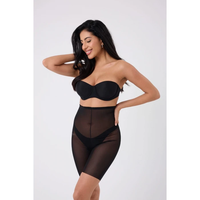 Freshness 0007 Lazer Kesim Tül Yüksek Bel Şort Korse