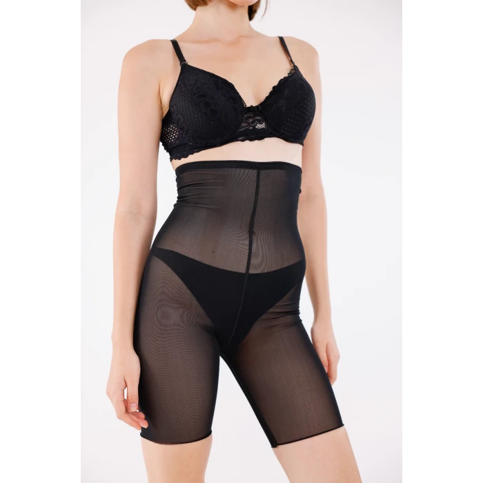 Freshness 0007 Lazer Kesim Tül Yüksek Bel Şort Korse