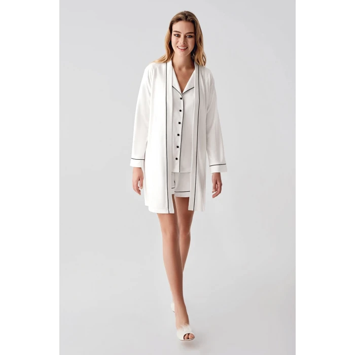 Freshness 324 Kadın 4lü Sabahlıklı Şorlu Pijama Takımı