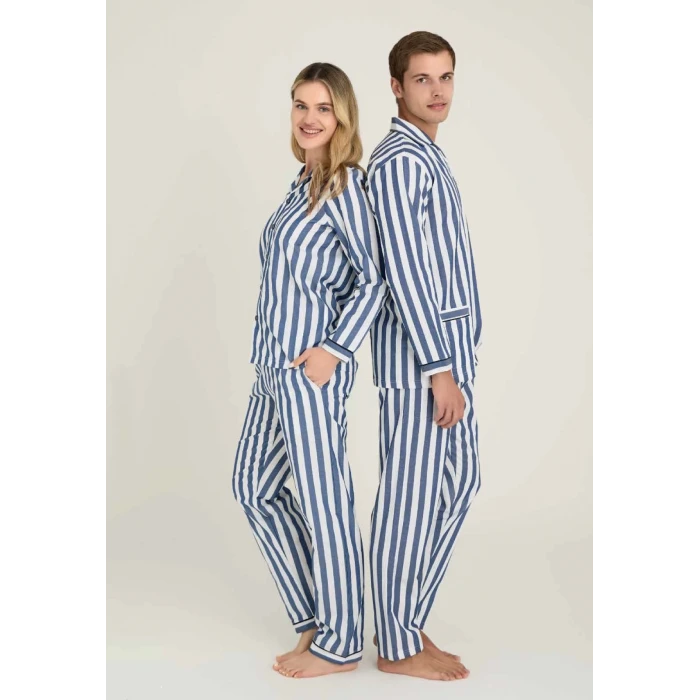 Freshness 4007 Kadın Uzun Kol Çizgili Gaffuriye Pijama Takımı