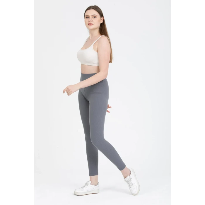 Füme Yüksek Bel Fitilli Tayt 0608