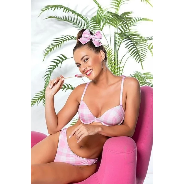 Gallipoli 32081 Ekose Desenli Hafif Destekli Sütyen Ve Slip Takım