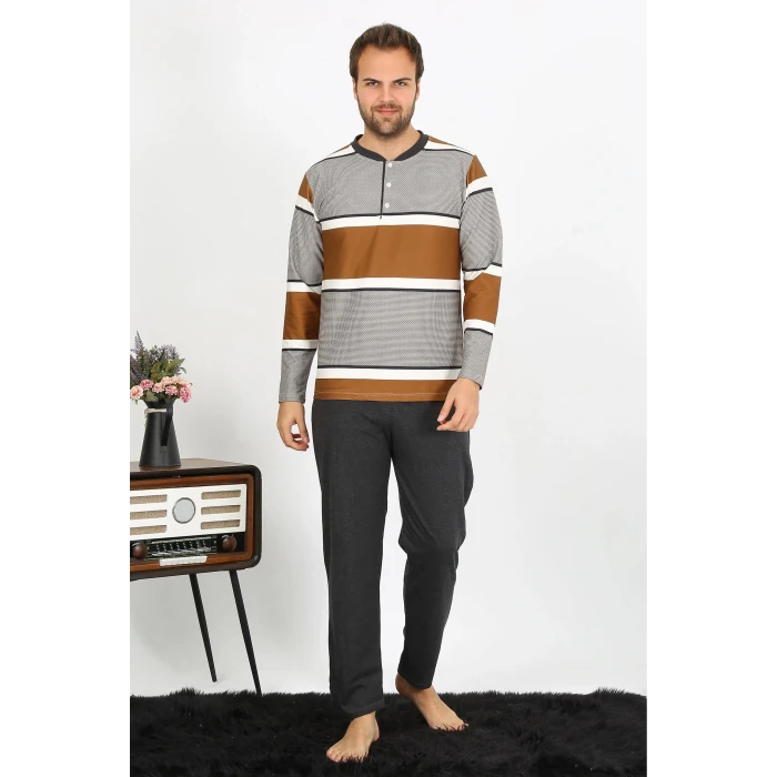 Giyim Erkek Uzun Kol Penye Pijama Takım