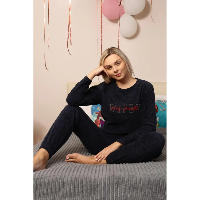 Giyim Polar Kadın Pijama Takımı Lacivert