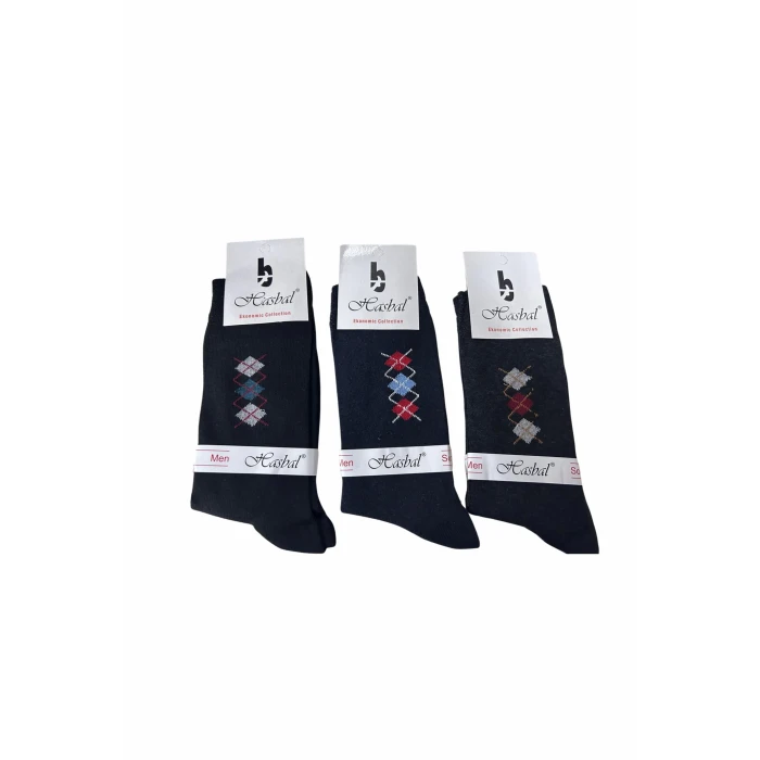 Hasbal Erkek Çorap Baklava Dilimi Desenli 12 Adet
