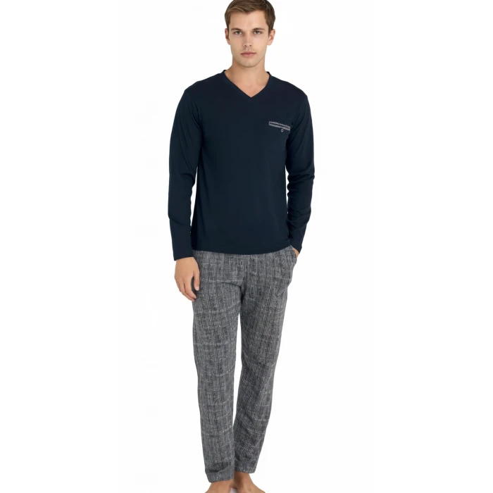 Kly V Yaka Pijama Takımı   9214