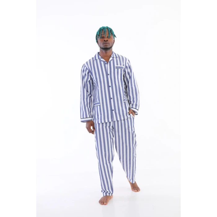 Kocabey 4007 Uzun Kol Çizgili Gaffur Erkek Pijama Takım