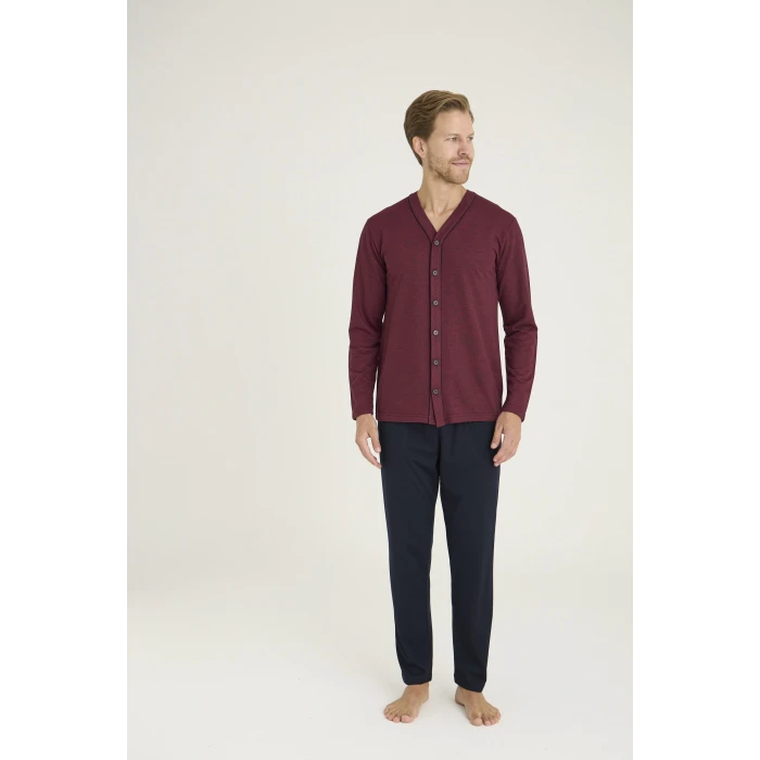 Kocabey 9225 Erkek V.yaka Boydan Düğmeli Pijama Takım