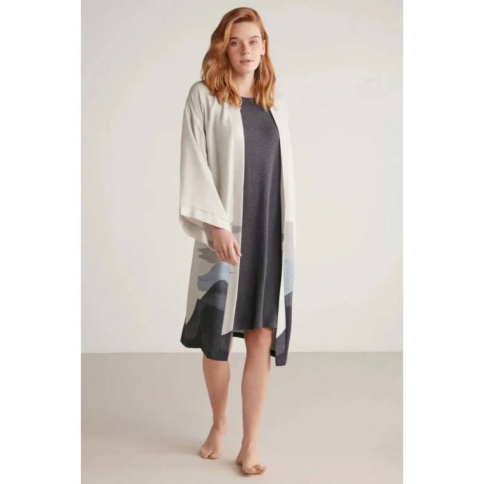 Nautıca W605 Kadın Kısa Gecelik Ve Sabahlık Takımı