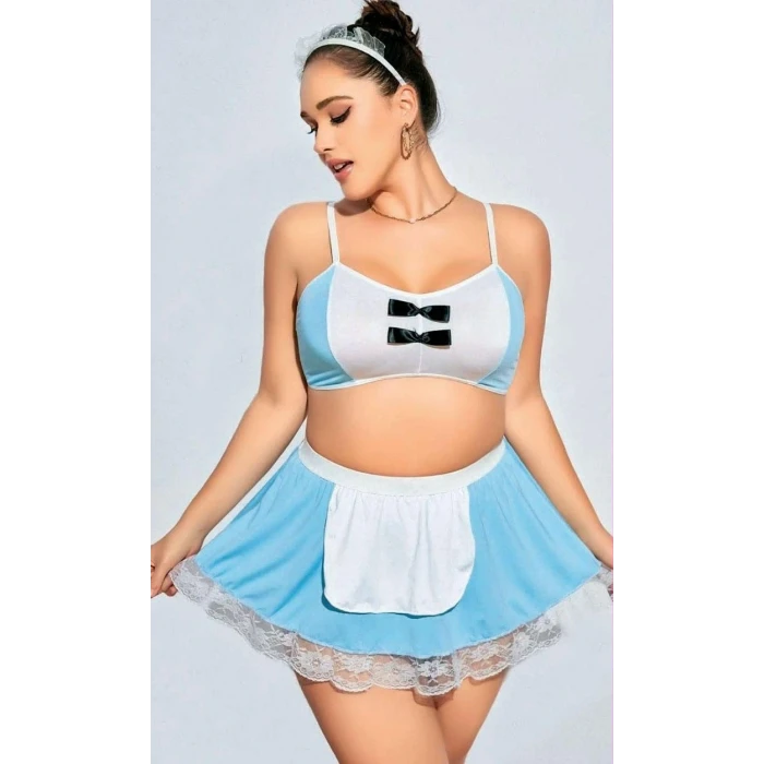 Nightlight 3603 Mini Etekli Büyük Beden Fantazi Hizmetçi Kostümü