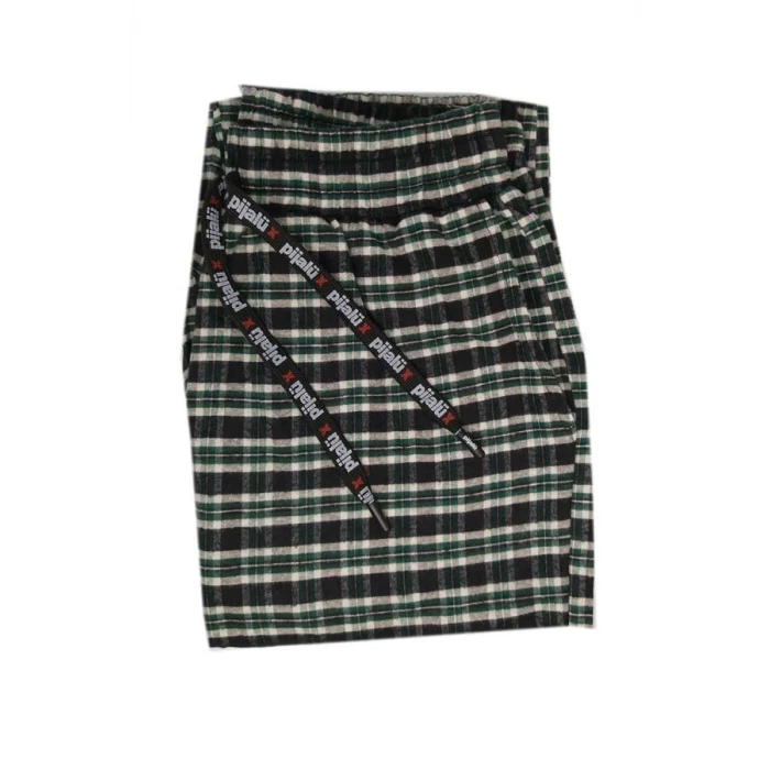 Pijalüx Erkek  Kareli Poplin Cepli Alt Pijama