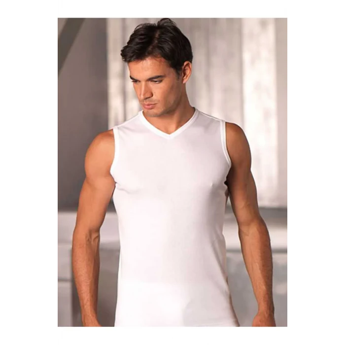 Şahinler Erkek  Sıfır Kollu V Yaka Ribana Atlet E033