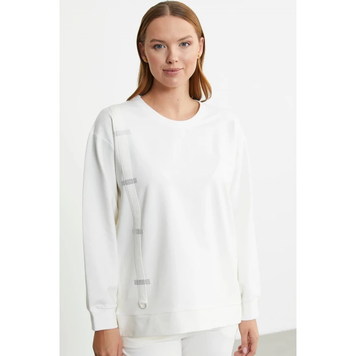 Sementa 76380 Taş Detaylı Sıfır Yaka  Eşofman Takım