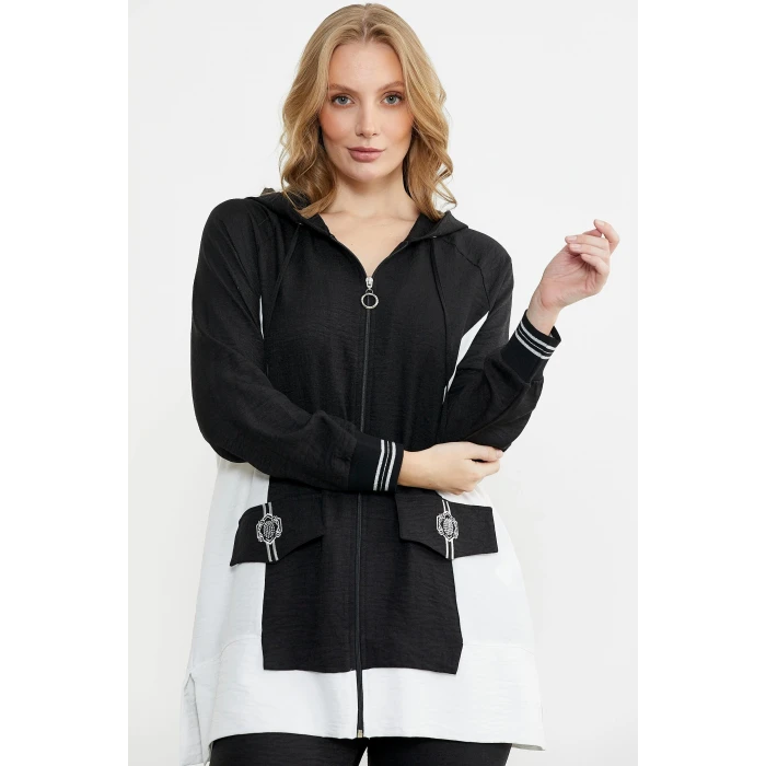 Sementa 76448 Keten Görünümlü Kapüşonlu Tunik Takım