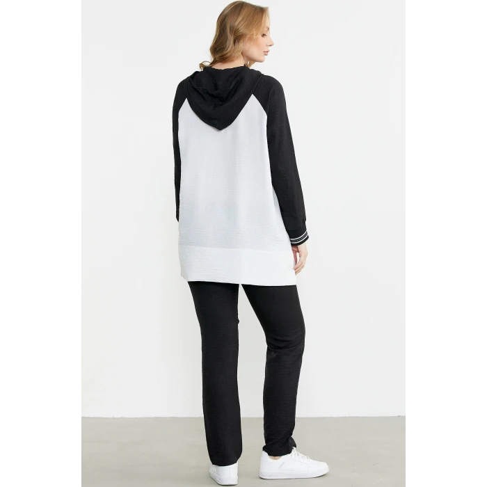 Sementa 76448 Keten Görünümlü Kapüşonlu Tunik Takım