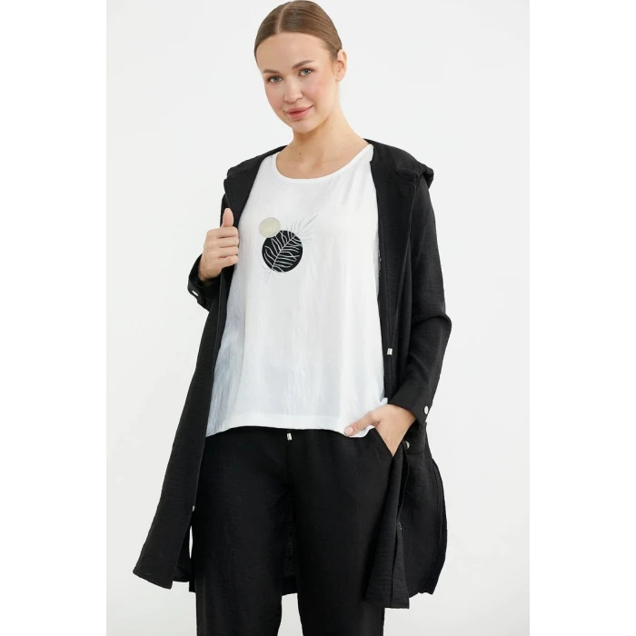 Sementa 76473 Büyük Beden Keten Görünümlü Üçlü Takım