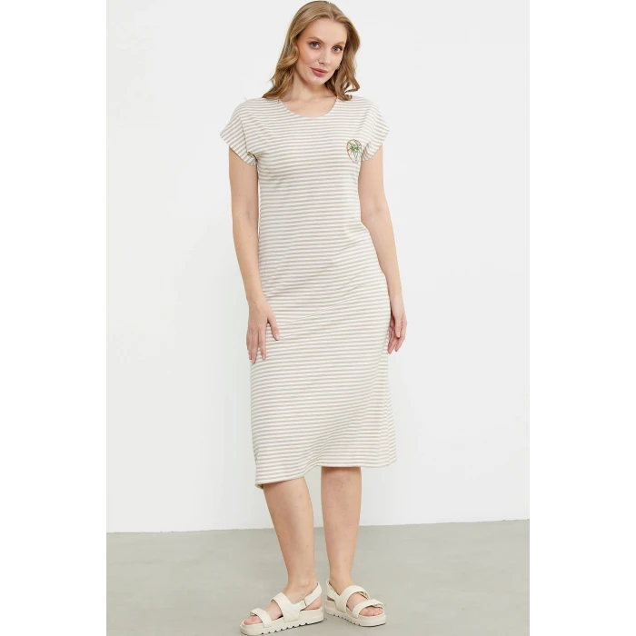 Sementa 77489 Nakış Detaylı Marine Penye Elbise