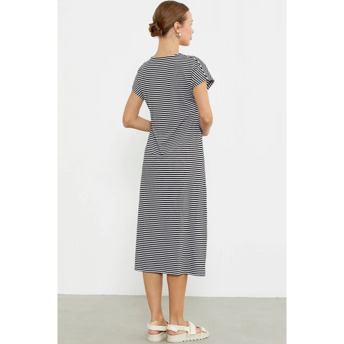 Sementa 77489 Nakış Detaylı Marine Penye Elbise