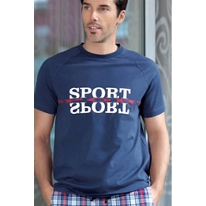 Erkek  Ekoseli Kısa Kollu Pijama Takımı 21396