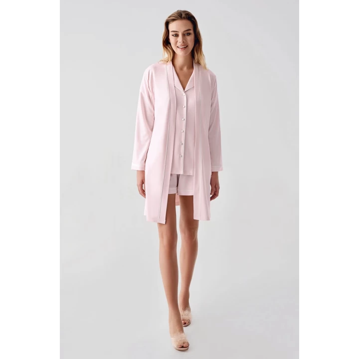 Freshness 324 Kadın 4lü Sabahlıklı Şorlu Pijama Takımı