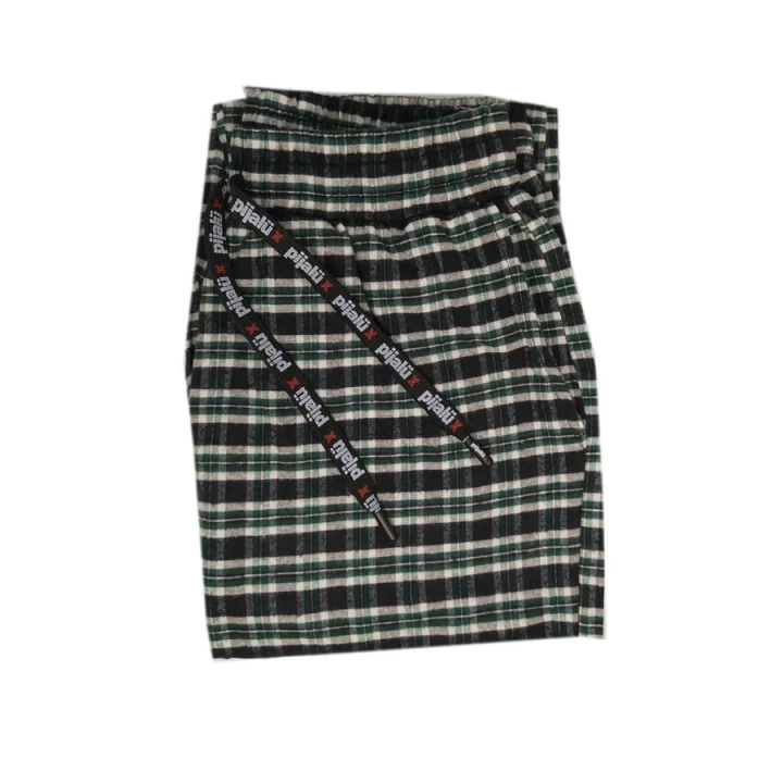 Pijalüx Erkek  Kareli Poplin Cepli Alt Pijama
