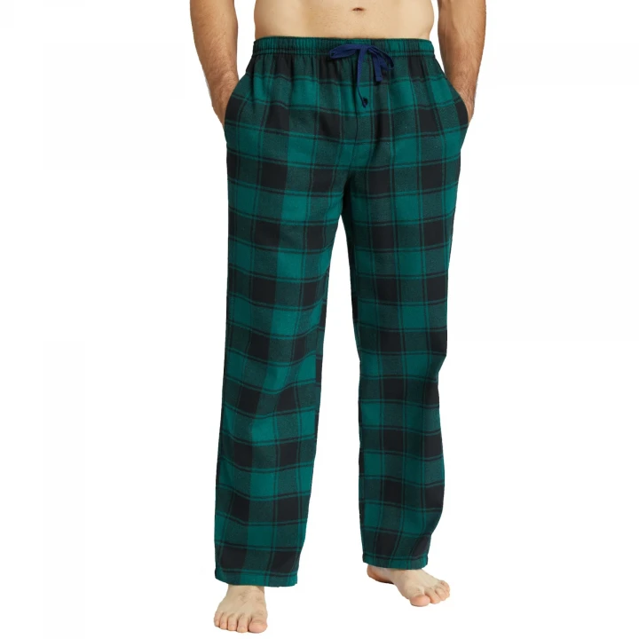 Pijalüx Erkek  Kareli Poplin Cepli Alt Pijama