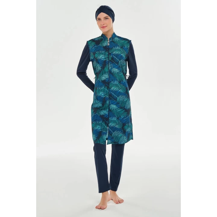Rozamay 3301-p Vivien-battal Uzun Kollu Tesettür Mayo