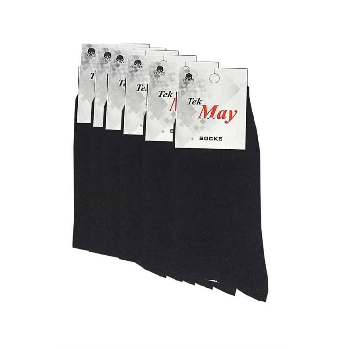 Siyah Erkek  Çorabı Tek- May Komet 6 Lı