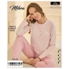 90780 Kadın Yarı Patlı Uzun Kol Pijama Takımı