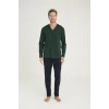9134 Erkek V Yaka Boydan Düğmeli Pijama Takımı