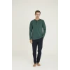 9245 Erkek Midi Yaka Pijama Takım