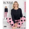 Boyraz 0211 Kadın Raporlu Uzun Kol Pijama Takımı
