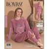 Boyraz 03080 Fransız Kadife Kumaş Uzun Kol Pijama Takımı