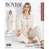 Boyraz 0331 Kadın Raporlu Uzun Kol Pijama Takımı