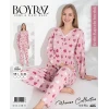 Boyraz 0334 Kadın Raporlu Uzun Kol Pijama Takımı