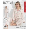 Boyraz 0335 Kadın Raporlu Uzun Kol Pijama Takımı