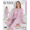 Boyraz 0367 Kadın Raporlu Uzun Kol Pijama Takımı