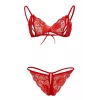Kırmızı Dantelli Fantazi Sütyen Ve G-string Takım Tm2048