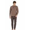 Kly Battal Erkek Kışlık Pijama Takımı Nescafe Rengi 9108 % 100 Pamuk