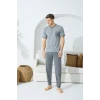 Kocabey 9501 Erkek Midi Yaka Kısa Kol Pijama Takım
