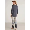 Nautıca W604 Kadın Patlı V Yaka Uzun Kollu Pijama Takımı