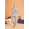 Pjs 28064 Kadın Düğmeli Pijama Takım
