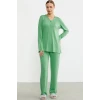 Sementa 76438 Yarım Düğmeli Cep Detaylı Pijama Takım