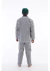 4007 Uzun Kol Çizgili Gaffur Erkek  Pijama Takım