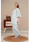 Ba-ha 4504 Dantel Sabahlıklı Lohusa Pijama Takımı