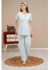 Ba-ha 4504 Dantel Sabahlıklı Lohusa Pijama Takımı