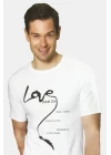 Berrak Erkek  Love Baskılı T Shirt 1037
