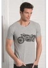 Berrak Motosiklet Baskılı Erkek  T-shirt 1049