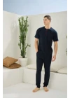 Erkek 2090 Erkek  Midi Yaka Pijama Takım
