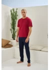 Erkek 2207 Erkek  Battal Midi Yaka Pijama Takım